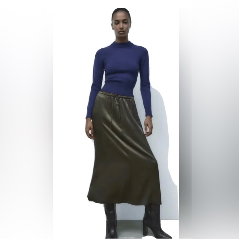 Zara Olive Green Maxi Skirt
